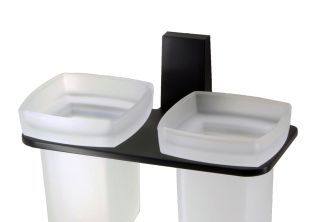 WasserKRAFT Стакан для щеток двойной с держателем Abens K-3228D